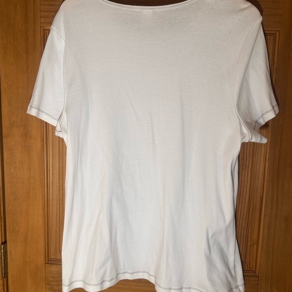 CJ Banks Patriotic Americana T- Shirt White/ Red/ Blue Sparkles & Rhinestones 1X - Picture 4 of 5